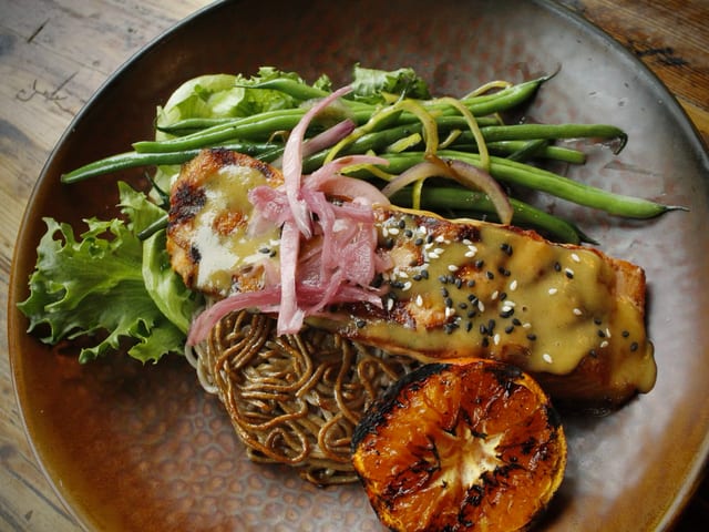 Sesame Grilled Faroe Island Salmon Fillet.