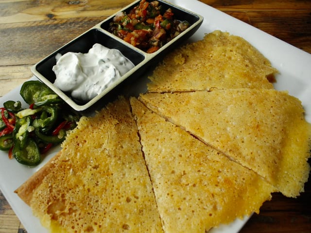 Vermont Aged Cheddar Quesadilla.